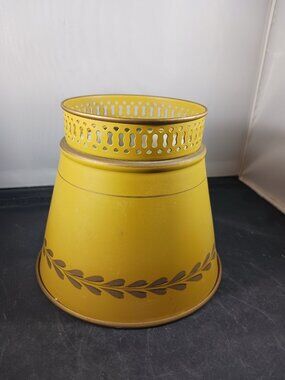 Vintage Mustard Yellow Toleware Lamp Shade